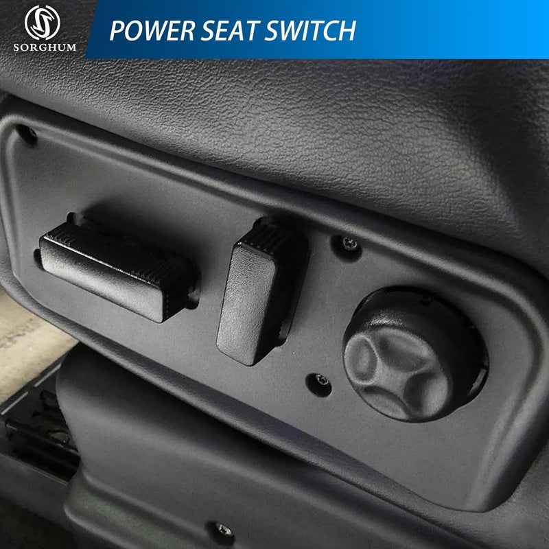 Sorghum Power Seat Switch - Front Left Driver Side Adjustment Switch Control 8 Ways Compatible with 2002-2007 Chevrolet Avalanche Silverado GMC Sierra Yukon Cadillac 12 Pins Replace# 12450166 901-202 - Image 2